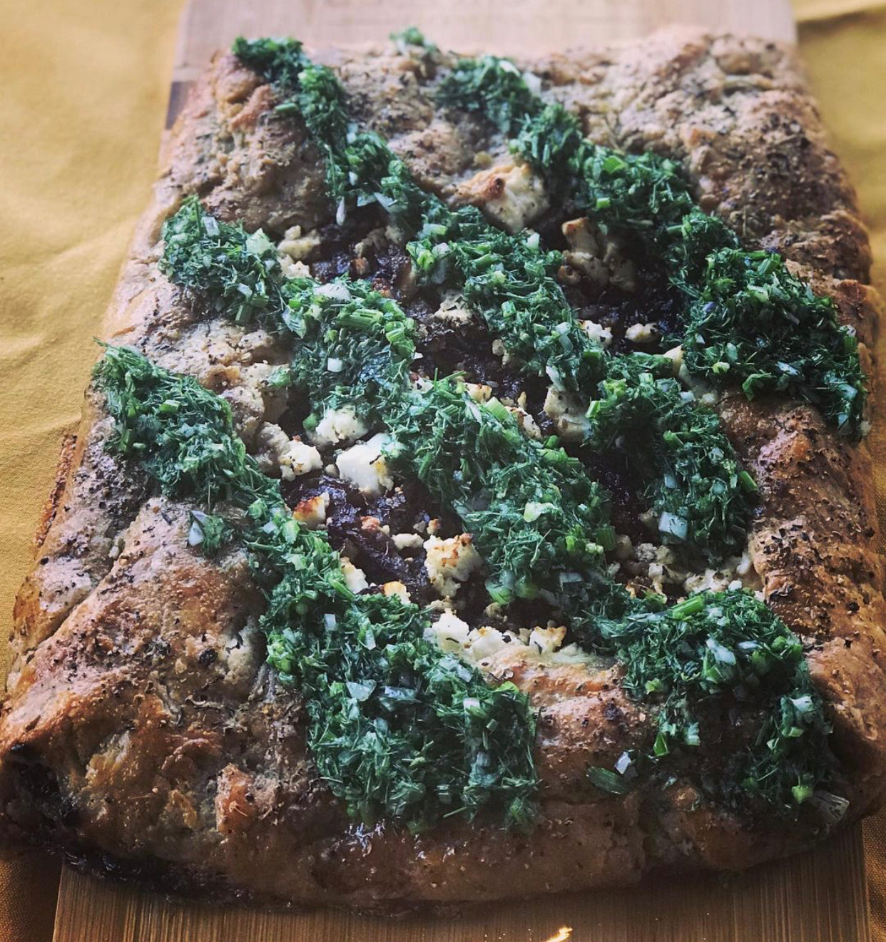 Caramelized Fennel Galette with Feta and Salsa Verde